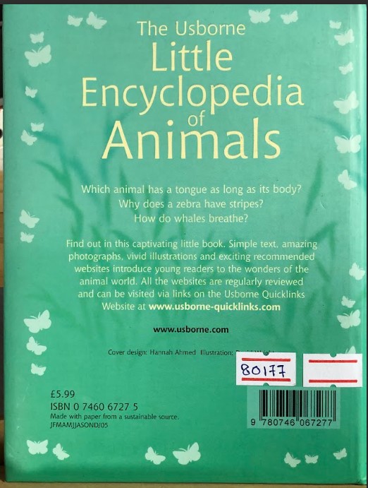 [USED]The Usborne Little Encyclopedia Of Animals