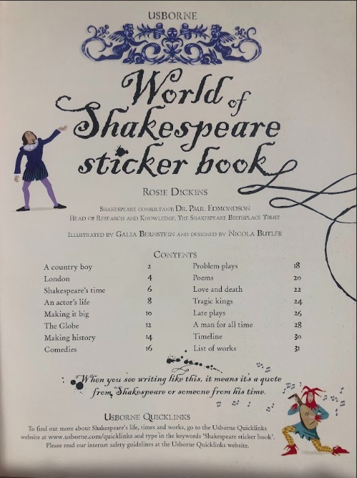 [USED]World of Shakespeare Sticker Book