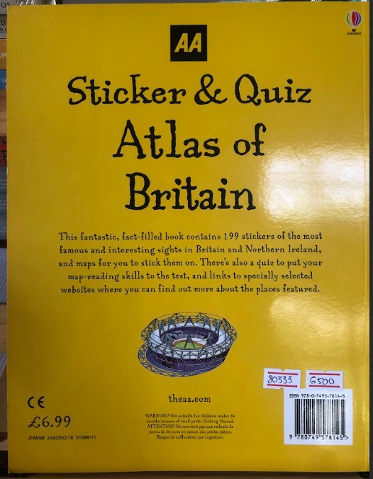 [USED]Sticker & Quiz Atlas Of Britain