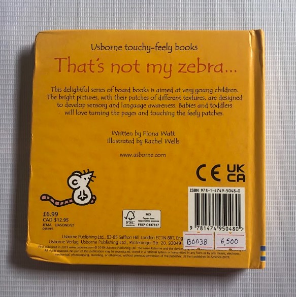 [USED] That's Not My Zebra…