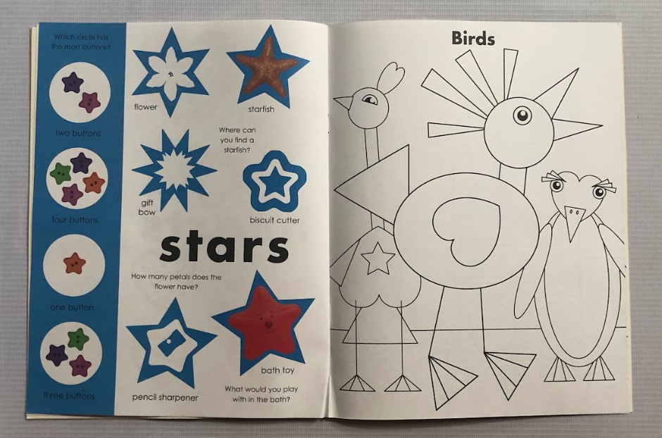 Sticker Activity Book Shapes With Colouring Pages