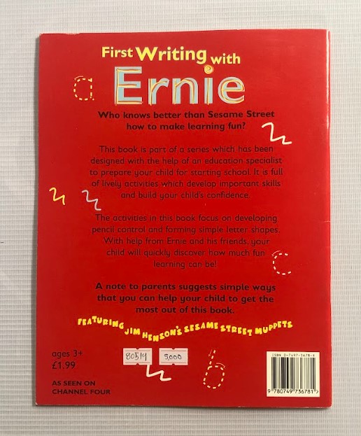 First Writing With Ernie Get A Good Start With Sesame Street